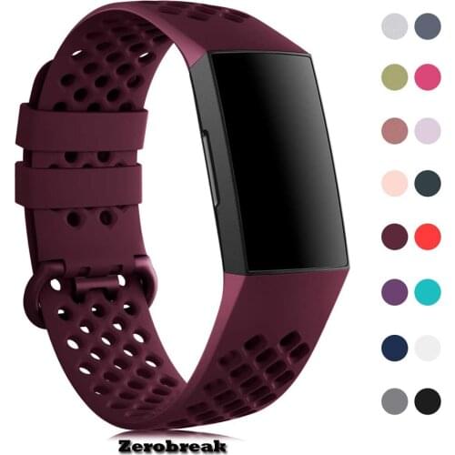 Replacement Band For Fitbit Charge 3 Strap Silicone Band For Fitbit Charge 4 Breathable Watch Strap For Fitbit Charge 4/3 Band