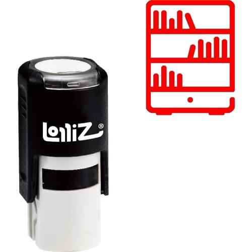 LolliZ Bookcase Self-Inking Rubber Stamp - Modern Symbol Series
