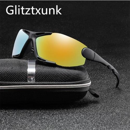 Glitztxunk Polarized Sunglasses Men Driving black Glasses For Male Frameless Sun Glasses Anti-coated reflection Eyewear oculos