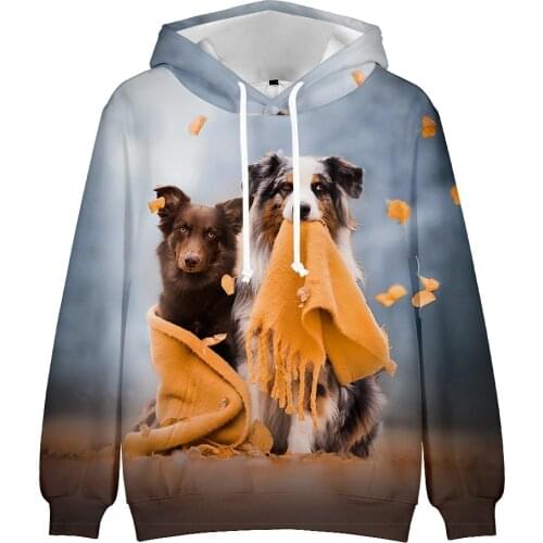 3D Printed Lovely Dog Hoodies Men Women Sweatshirts Fashion Long Sleeve Hooded Casual Streetwear Funny Animal Boys Girls Outwear