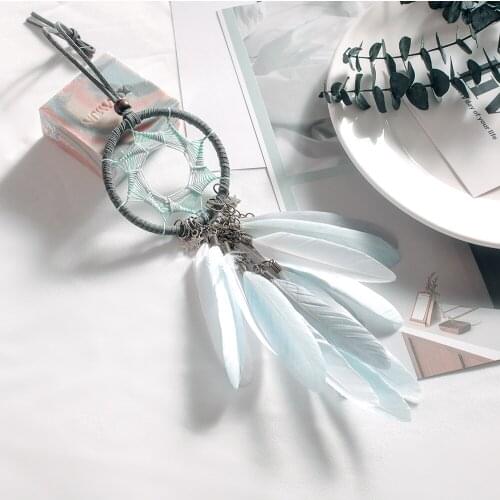 INS Style Retro Seven-pointed Star Dream Catcher Car Ornaments Creative Feather Jewelry Home Ornaments