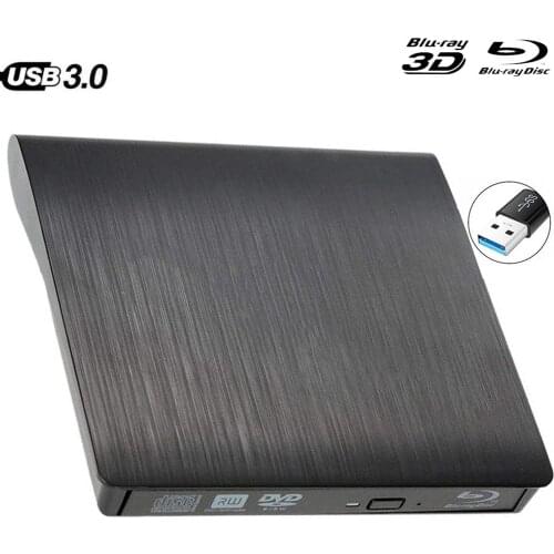 USB 3.0 Bluray External Optical Drive 3D Player BD-RE Burner Recorder DVD+/-RW DVD-RAM for Asus Samsung Acer Dell HP SONY Lenovo