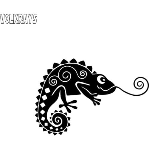 Volkrays Creative Car Sticker Chameleon Climbing Lizard Accessories Reflective Waterproof Sunscreen Fashion Vinyl Decal,7cm*11cm