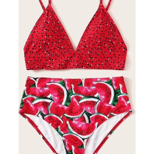 Swimsuit Little Watermelon Printed Bikini European and American Sexy Bikini Womens Seperated Swimwear 2 piece set women