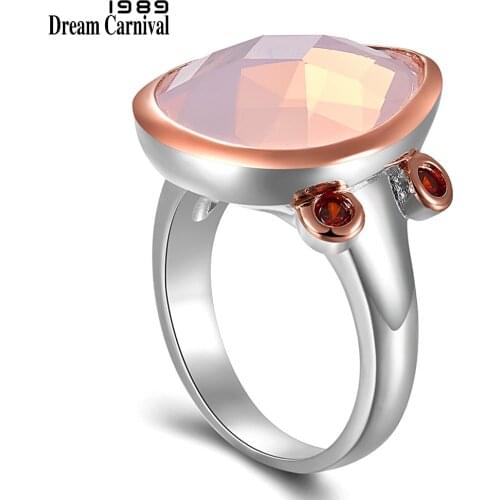 DreamCarnival1989 New Pink Color Radiant Cut Zirconia Ring for Women Wedding Engagement Top Brand Unique Fashion Jewelry WA11716