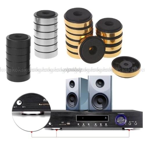 10pcs Stereo Audio Speakers Amplifier Chassis Anti-shock Shock Absorber Foot Pad Feet Pads Gold Vibration Absorption Stands Au13
