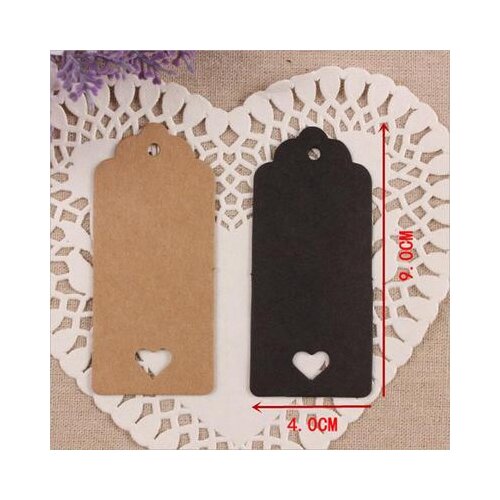 1000 pcs kraft paper heart hollow gift tag jewelry label tag for gift /wedding products note tag , price tags 9x4cm