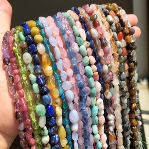 5-7mm Natural Irregular Amazonite Crystal Quartzs Apatite Stone Beads Loose Bead For Jewelry Making Diy Bracelet Accessories