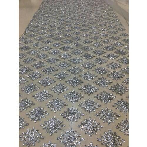 5yards/bag HL153# Silver rhombic densely flowered French cloth African cloth lace fabric for bridal wedding dress/sawing