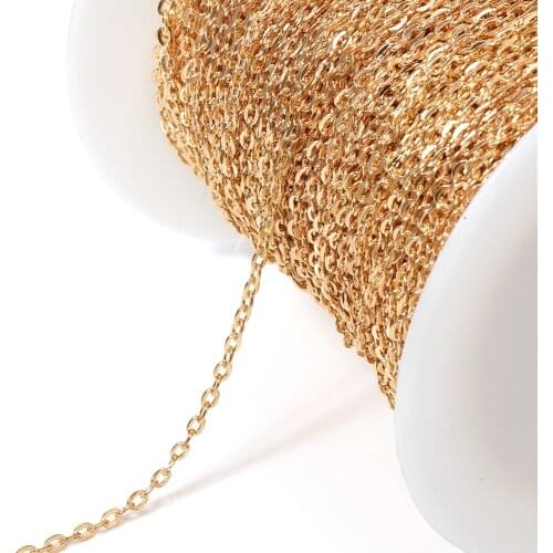 5m/lot Metal Copper Chain For Jewelry Making Necklace Tail Extend Chain Link Extension Chain Accessories DIY Component Supplies