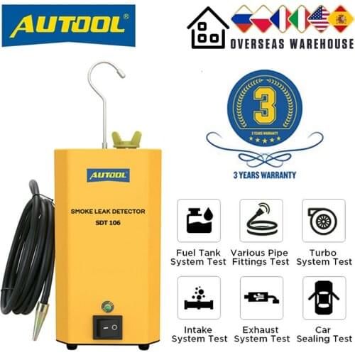 AUTOOL SDT106 Smokes Leak Detector For Car Auto Automotive Pipe Smoke Machine Pipeline leak Diagnostic Tool