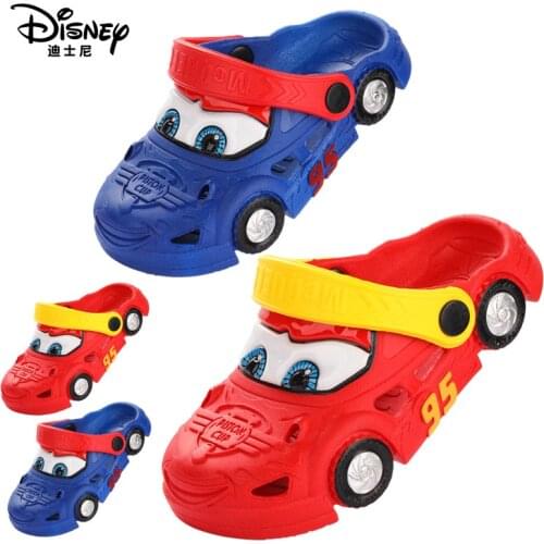 Disney Cars Childrens Hole Shoes Baby Sandals and Slippers Summer New Kids Slippers Boys Non-slip Summer
