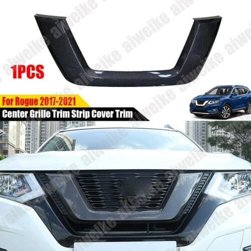 For Nissan Rogue 2017-2021 Carbon Fiber Look Center Grille Trim Strip Cover Trim Car modification Auto parts