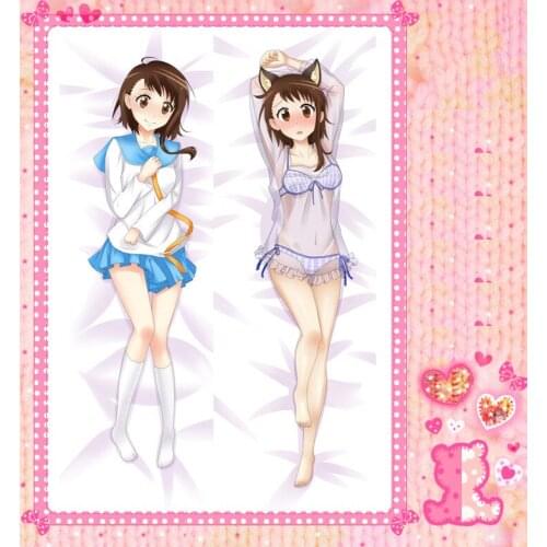 Anime Cartoon Nisekoi Double-Sided Bolster Hugging Pillow Case Pillow Cover Pillowcase Peach Skin 2 Way No.5026