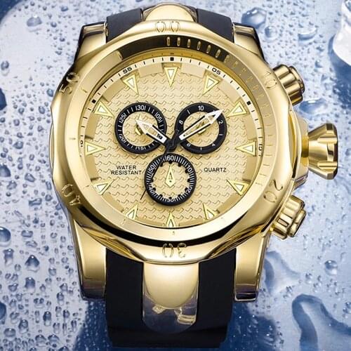 Hot Sale Automatic Mens Watches 51mm Big Dial Luxury Quartz Watch Waterproof Steel 18K Gold Chronograph Clocks Relógio masculino