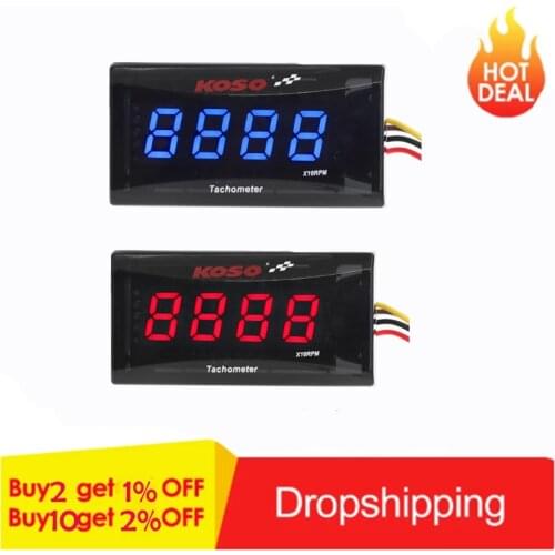 Koso Mini RPM Meter Digital Display Engine Tacho HourMeter Tachometer Gauge For BMW YAMAHA Racing Motorcycle Accessories Set