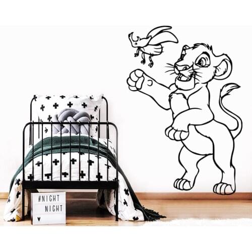 Lion King Wall Decal Cartoon Simba Sticker Kids Babys Room Decoration Boys Bedroom Decor Removable Art Mural Removable