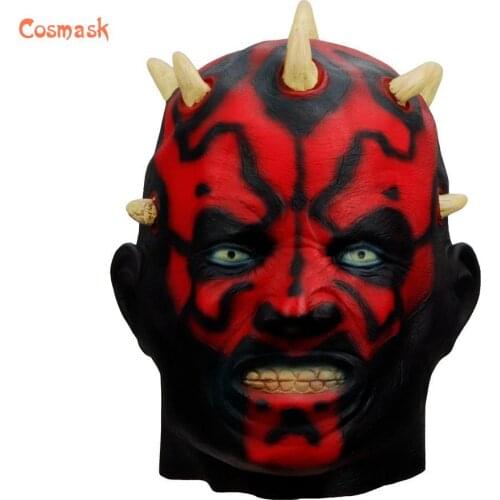 Cosmask Latex Star Movie Darth Maul Mask Scary Horror Halloween Masquerade Wars Mask for Cosplay Party Costume