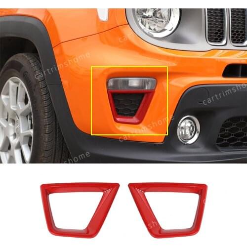 Red ABS Front Side Turn Signal Light Lamp Cover Trim Fit For Jeep Renegade 2019