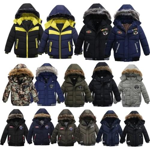 Boys Thicken Autumn Winter Hooded Coat Jacket Clothing Boys Infant Overcoat Fashion Boys Zipper Jacket Coat Clothes For 1-5Years