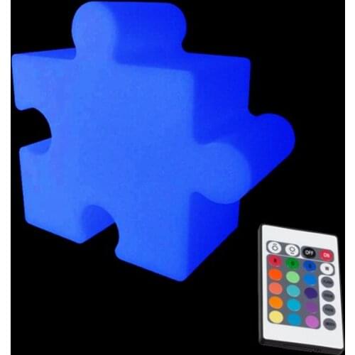 Sk-LF06E L22.2cm Puzzling Decorative LED Table Lamps 16 Colour RGBW Changing Glowing in Dark for HomeBar Free Shipping 20pcs/lot