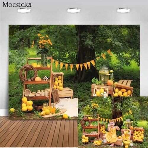 Mocsicka Child Portrait Background Lemon Forest Picnic Decoration Style Baby Shower Photo Background Photography Studio