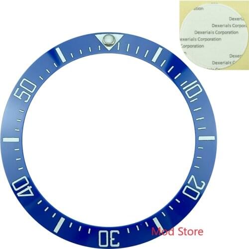 40mm Black/Blue Ceramic Bezel Insert Set For Sea Dweller Style Mens Watches Inner Diameter 31.6 mm Super Luminous Pip