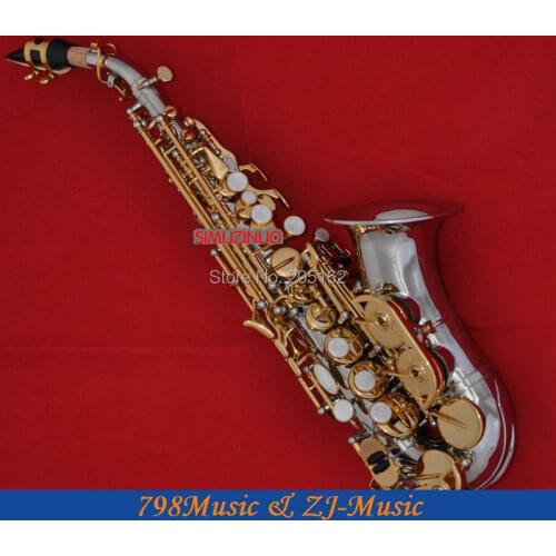Nickel Gold Curved Soprano Saxophone Bb key to High F key and G Key
