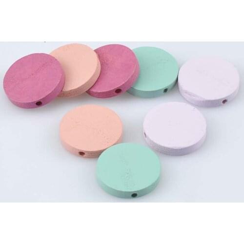 2017 new Mixed Oblate Round Wooden Spacer Beads For Jewelry making DIY 25mm 20pcs MT1470X