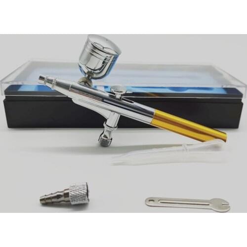 New 0.3mm Spray DUAL ACTION Nail Airbrush Set Gun Paint Free Shipping Hot Sell Glod Color Free Shipping Spray Gun