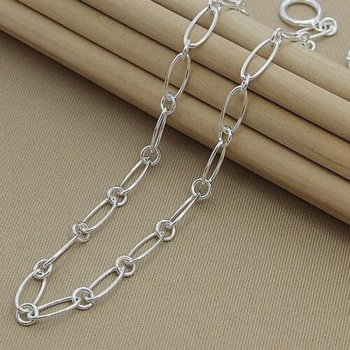 Wholesale Price 925 Silver Necklace Fashion Simple Geometric Necklaces Charm Jewelry For Women Men