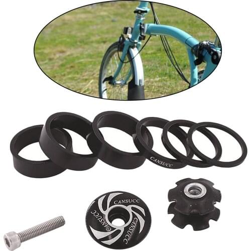 Aluminum Alloy Headset Spacer and Headset Top Cap & Screw Bike Fork Spacers Headset Stem Top Cap Cover for Bicycle Accessories