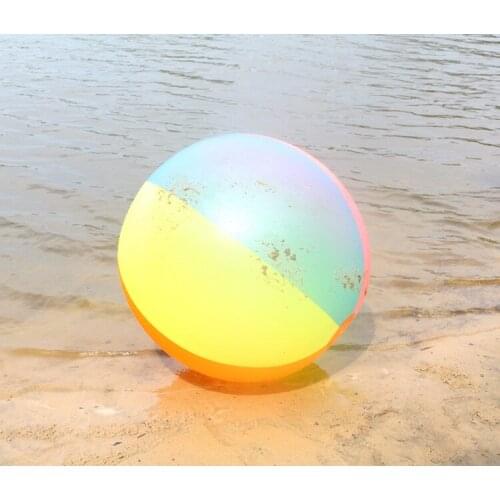 80cm Kids Summer Toy Balls Super Rainbow Beach Ball Colorful Inflatable Ball Toy Outdoor Sports Toy Game Ball Children Gift