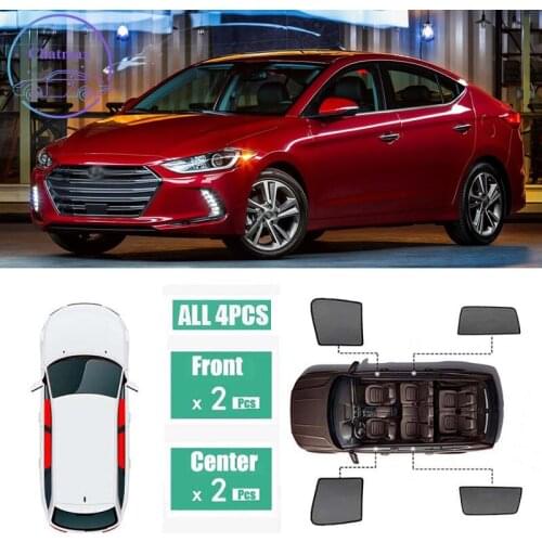 For Hyundai Elantra 2012-2016 Window Sunshade UV Protection Ray Blocking Mesh Visor Laser Black Net Yarn