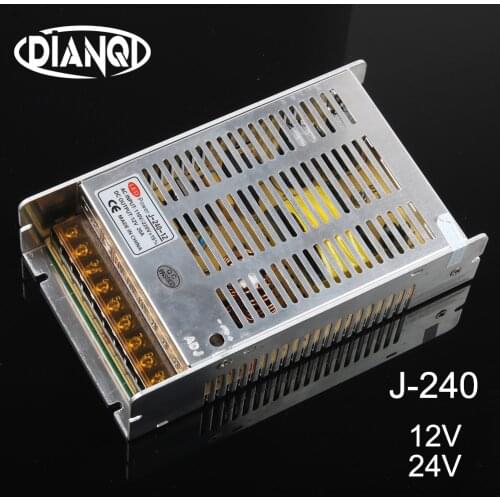 DIANQI 24v 12V 10A 20A J-240W Switch Power Supply Driver Switching Voltage Transformer for LED Strip 220V 110V Input to DC 12V