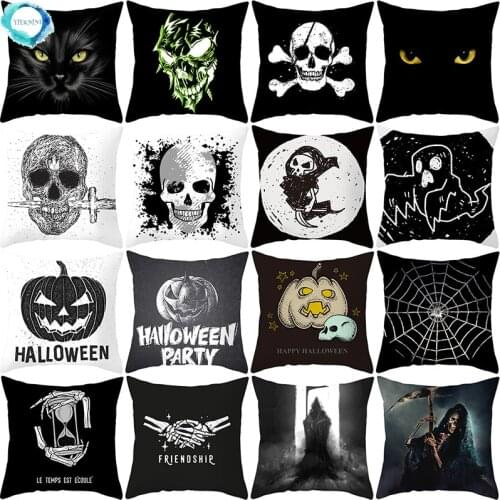 Party Halloween Toys Anime Polyester Cushion Cover Ghost Skull Pumpkin Decoration Throw Pillow Case Sofa Pillow Cover