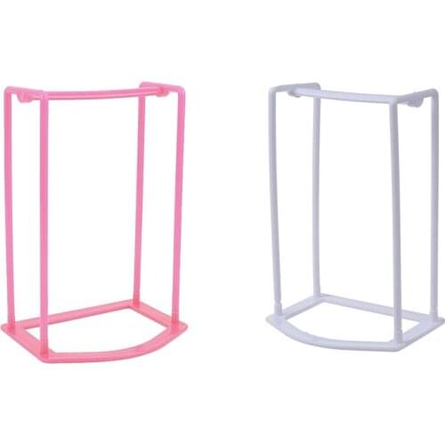 2Pcs Smart Design Clothes Hanger Stacker Holder Storage Organizer Rack(Pink&White)