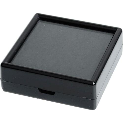 De Bijoux 20pcs Black Earring Studs,Rhinestone Trinket Plastic Display Case Box Showcase Tray,Gift Box 1.57x1.57" #90473