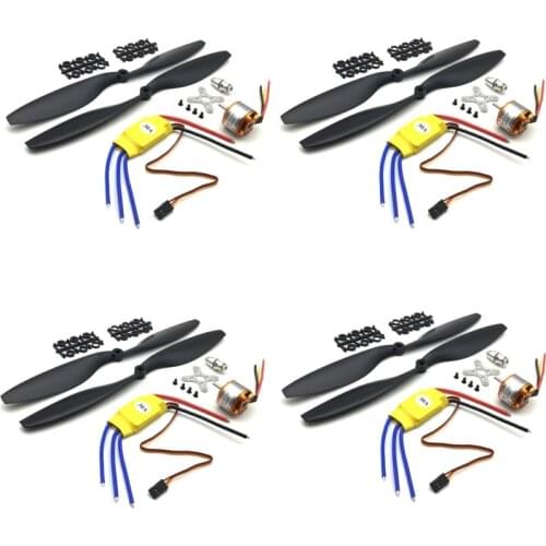 4Sets XXD A2212 A2208 Brushless Motor 930KV 1000KV 1400KV 2200KV 2600KV 1100KV 30A ESC 1045 Propeller Combo for RC Multirotors