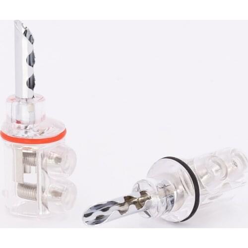 4pcs Rhdoium plated Bronze BFA banana Connecotr Banana plug for Hi end Speaker cable Screws locking banana plug