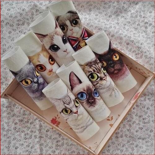 Home Cat 12*12cm Digital Printing Painting Hand Dyed Fabric DIY Sewing Patchwork Cloth Scrapbooking For Purse Bag Wall Decora