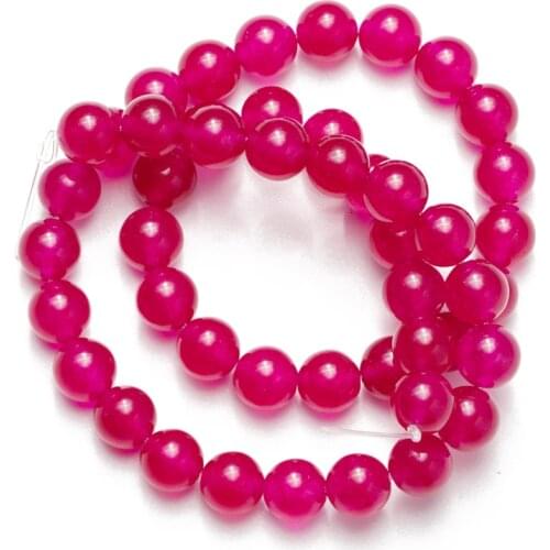 Wholesale Natural Rose Red Agates Stone Beads Smooth Loose Beads 4 6 8 10mm for Jewelry Making Accessories Bracelet DIY