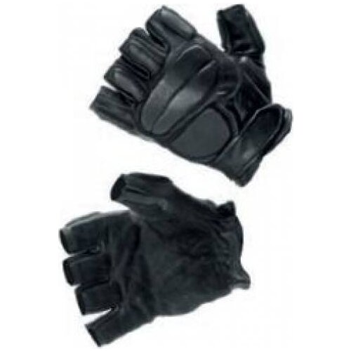 Swat black half finger leather gloves defcon 5