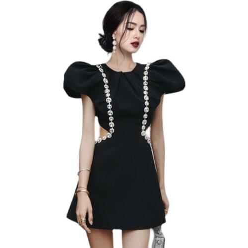 Black mini Sexy tight Dresses one piece korean ladies Summer Sleeve cabaret Party office Dresses for women