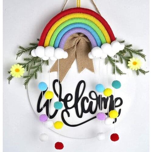 Home Furnishing Childrens Room Decoration Pendant Woven Clouds Rainbow Pendant Wall Decoration Pendant
