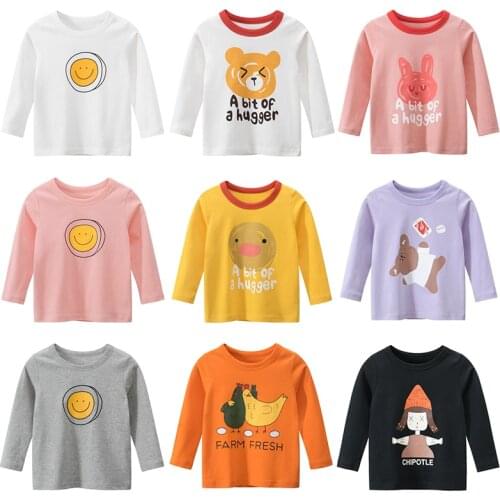 Kids Girls Boys T Shirt Baby Cotton Tops Toddler Tees Clothes Children Clothing Cartoon T-shirts Long Sleeve Toddler New 2020