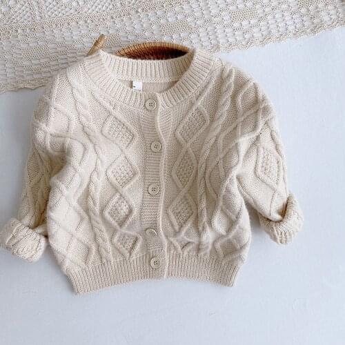 Children Boys Sweater girls winter cardigan button Knitted Korean Solid color Kids boys clothing outfit