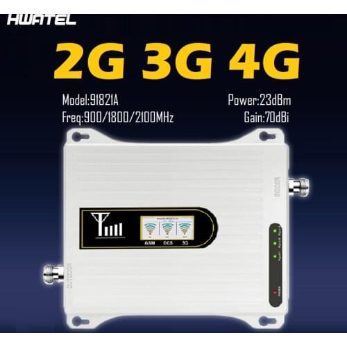 HWATEL RAW FACTORY LOWEST COST High Quality 900 1800 2100 amplificador signal booster Cellphone Repeater 2 Year Warranty