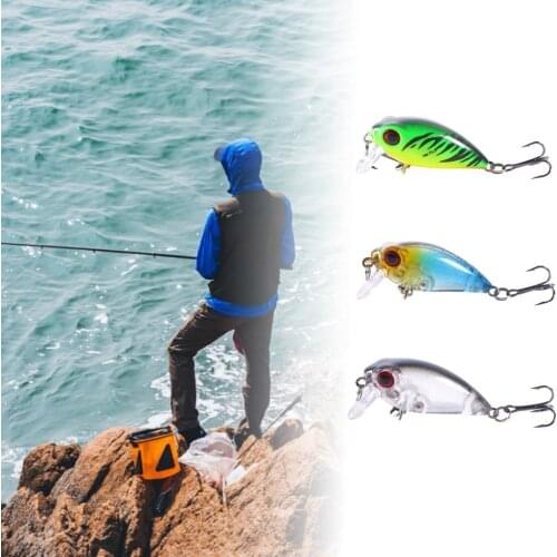 Artificial Fishing Lure Tackle Bait 1PC Fishing Lures 5CM Plastic Hard Bass Baits 3 Colors Lures 3D Simulation Catching Tool