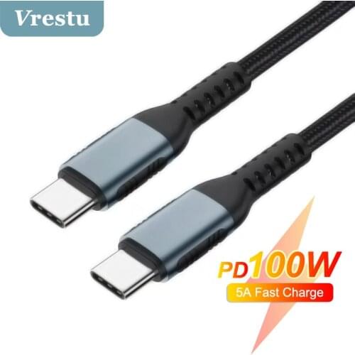 USB C to Type C Cables for Samsung S21 PD 100W 5A Kabel for MacBook Pro iPad Pro Quick Charge QC4.0 3.0 USB-C Fast Charging Cord